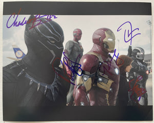 Boseman, Bettany, Downey, Cheadle, Johansson Signed Autographed "The Avengers" Glossy 8x10 Photo - Lifetime COA