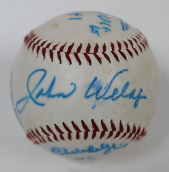 Johnny Welaj (d. 2003) Signed Autographed Lifetime Stats Baseball - Lifetime COA
