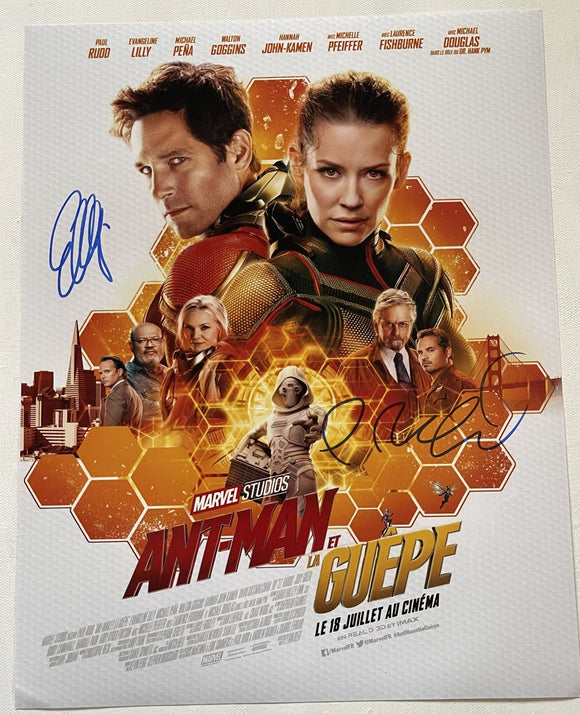 Paul Rudd & Evangeline Lilly Signed Autographed 