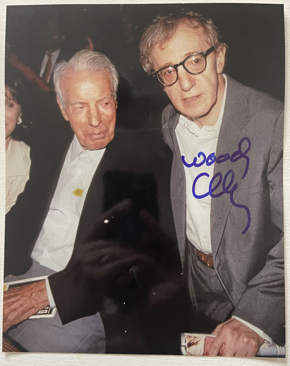 Woody Allen Signed Autographed Glossy 8x10 Photo With Joe DiMaggio - Lifetime COA
