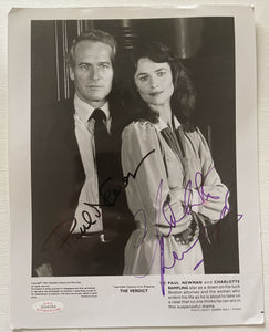 Paul Newman & Charlotte Rampling Signed Autographed "The Verdict" Vintage Glossy 8x10 Photo - Lifetime COA