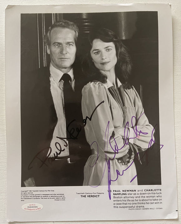 Paul Newman & Charlotte Rampling Signed Autographed 