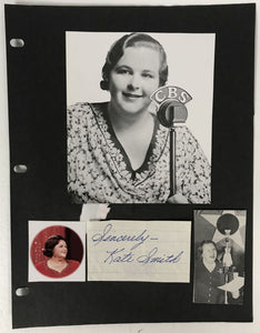 Kate Smith (d. 1986) Signed Autographed Vintage Signature 8.5x11 Display - Lifetime COA