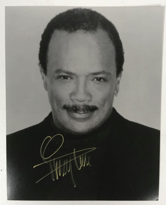 Quincy Jones Signed Autographed Glossy 8x10 Photo - Lifetime COA