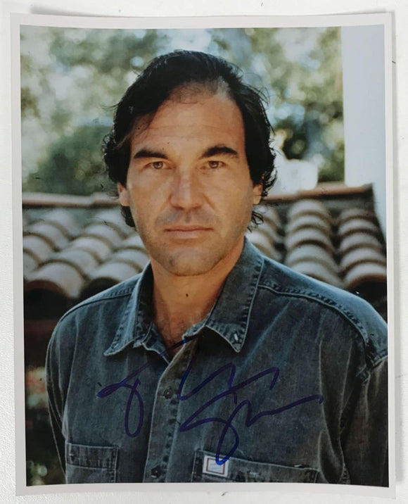 Oliver Stone Signed Autographed Glossy 8x10 Photo - Mueller Authenticated