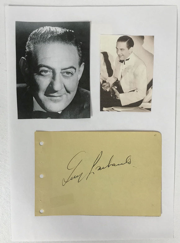 Guy Lombardo (d. 1977) Signed Autographed Vintage Signature 8.5x11 Display - Lifetime COA