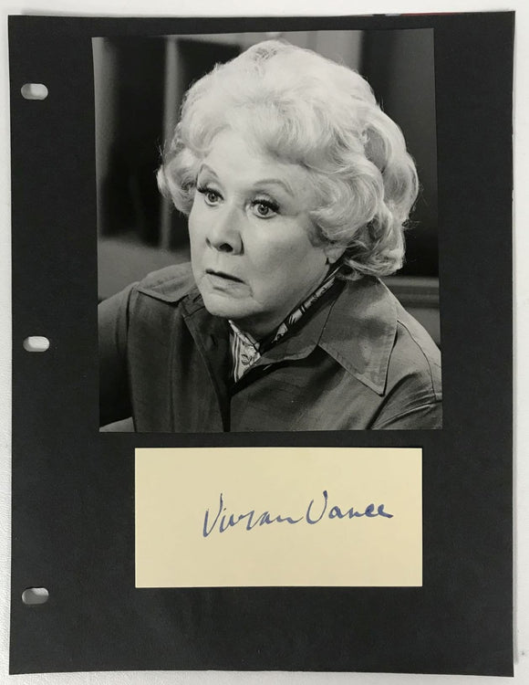 Vivian Vance (d. 1979) Signed Autographed Vintage Signature 8.5x11 Display - Lifetime COA