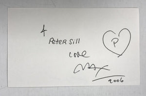 Peter Max Signed Autographed 3x5 Index Card - Mueller Authenticated