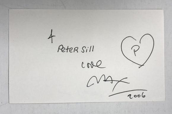 Peter Max Signed Autographed 3x5 Index Card - Mueller Authenticated