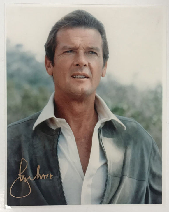 Roger Moore (d. 2017) Signed Autographed 