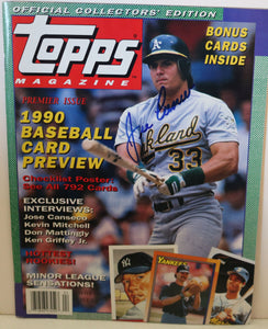 Jose Canseco Signed Autographed Complete "Topps" Magazine Oakland A's - Lifetime COA