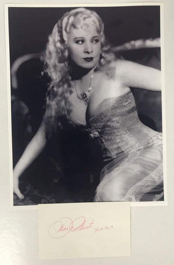Mae West (d. 1980) Signed Autographed Vintage 3x5 Card With Glossy 8x10 Photo - Mueller Authenticated