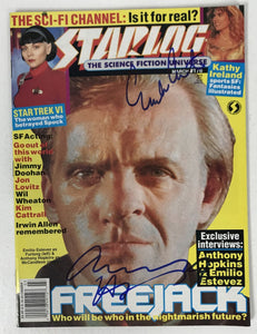 Anthony Hopkins & Emilio Estevez Signed Autographed Complete "Starlog" Magazine - Lifetime COA