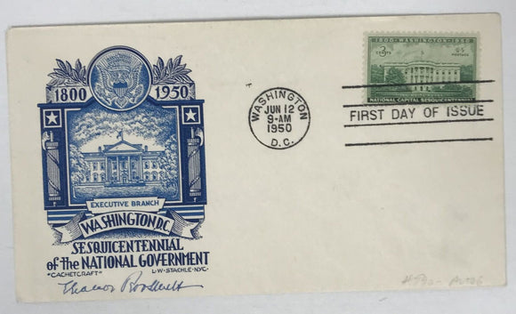 Eleanor Roosevelt (d. 1962) Signed Autographed Vintage 1950 First Day Cover FDC - Lifetime COA