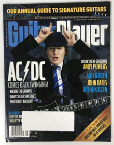 Angus Young Signed Autographed Complete "Guitar Player" Magazine - Lifetime COA